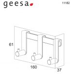Geesa 11182 Inox  - Τριπλο Κρεμαστο Αγγιστρο Καμπινας
