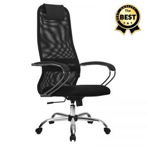 GP008-0001 - Καρέκλα γραφείου Lord Megapap με ύφασμα Mesh χρώμα μαύρο 66