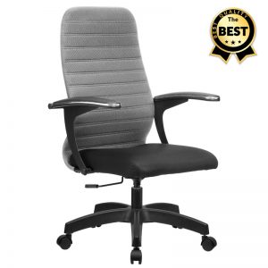 GP008-0016 - Καρέκλα γραφείου Melani Megapap με διπλό ύφασμα Mesh χρώμα γκρι - μαύρο 66