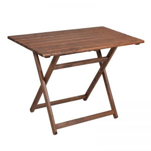 GP013-0026 - Τραπέζι πτυσσόμενο Klara Megapap από ξύλο οξιάς σε χρώμα καρυδί εμποτισμού 80x60x72εκ.