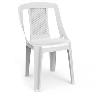 PRC120BI - Καρέκλα Procida από πολυπροπυλένιο σε χρώμα λευκό 46x53x86εκ.
