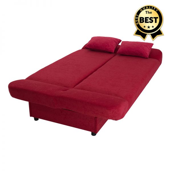5 - Kαναπές - κρεβάτι Tiko PLUS Megapap τριθέσιος με αποθηκευτικό χώρο και ύφασμα σε κόκκινο 200x90x96εκ.