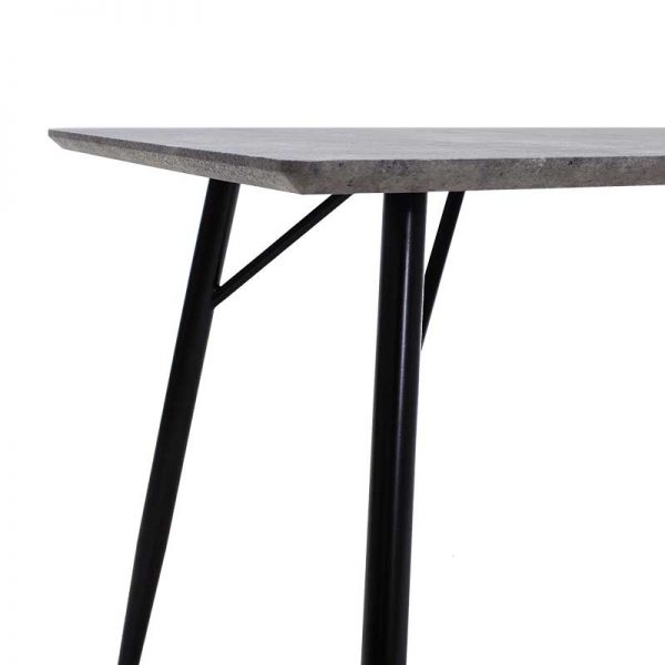 Τραπέζι Conor pakoworld με επιφάνεια MDF χρώμα γκρι cement πόδι μεταλλικό μαύρο 130x80x75