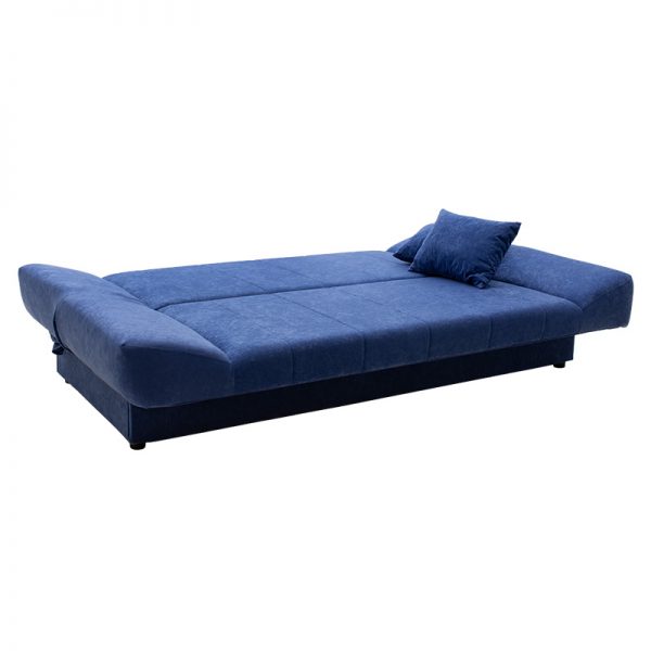 Καναπές-κρεβάτι Tiko pakoworld 3θέσιος με αποθηκευτικό χώρο ύφασμα μπλε