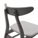 Καρέκλα Orlean pakoworld γκρι ύφασμα-rubberwood ανθρακί πόδι