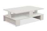 Τραπέζι σαλονιού Mansu pakoworld χρώμα λευκό 80x50x27