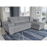 Γωνιακός καναπές-κρεβάτι αναστρέψιμος Comy pakoworld γκρι 286x160x75-90εκ