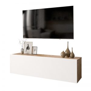 Έπιπλο τηλεόρασης επιτοίχιο Serit pakoworld λευκό-oak 100x31
