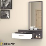 1 - Έπιπλο εισόδου - τουαλέτα μελαμίνης Joy Megapap με καθρέφτη χρώμα γκρι - λευκό 80x35x116εκ.