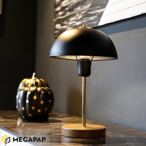 2 - Φωτιστικό επιτραπέζιο Stuart Megapap μέταλλο/Mdf/πλαστικό χρώμα χρυσό/μαύρο 23x12x38εκ.
