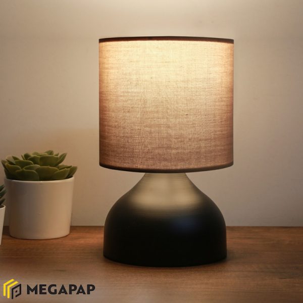 1 - Φωτιστικό επιτραπέζιο Neil Megapap ύφασμα/μέταλλο χρώμα καφέ/μαύρο 18