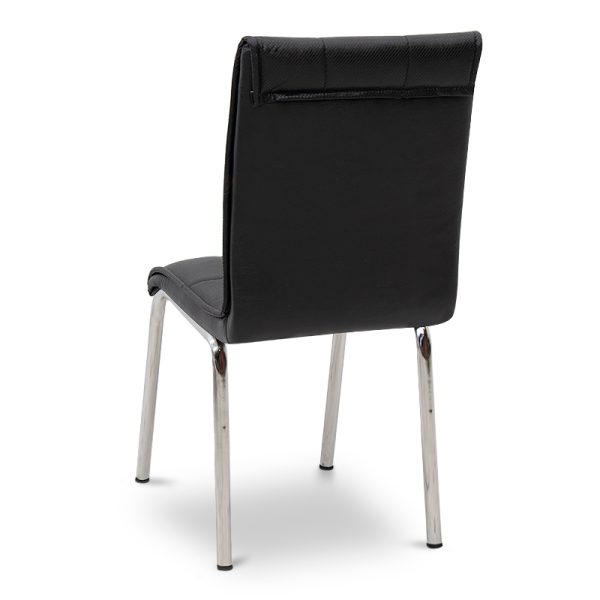 4 - Καρέκλα τραπεζαρίας Pitt Megapap Pu/μέταλλο χρώμα μαύρο 39x51x88εκ.