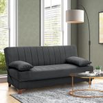 6 - Καναπές - κρεβάτι Victor Megapap τριθέσιος βελούδινος με αποθηκευτικό χώρο σε χρώμα μαύρο 190x84x90εκ.