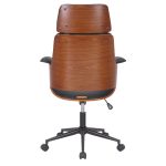 Καρέκλα γραφείου διευθυντή Hermanos pakoword μαύρο pu - ξύλο καρυδί