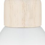 Φωτιστικό οροφής μονόφωτο Desy pakoworld Ε14 χρώμα λευκό-φυσικό Φ15x99εκ