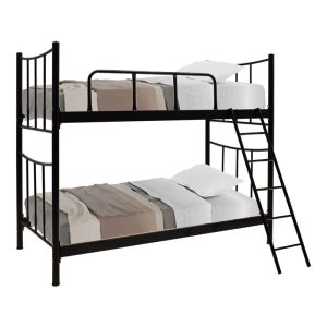 Κρεβάτι-κουκέτα PWF-0649 pakoworld μεταλλικό μαύρο gloss 90x190εκ