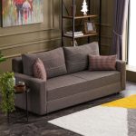 2 - Καναπές - κρεβάτι Ece Megapap τριθέσιος υφασμάτινος χρώμα καφέ 215x90x88εκ.