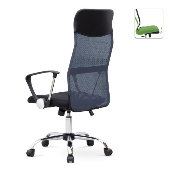 2 - Καρέκλα γραφείου Marco Megapap με ύφασμα Mesh χρώμα γκρι - μαύρο 62x59x110/120εκ.