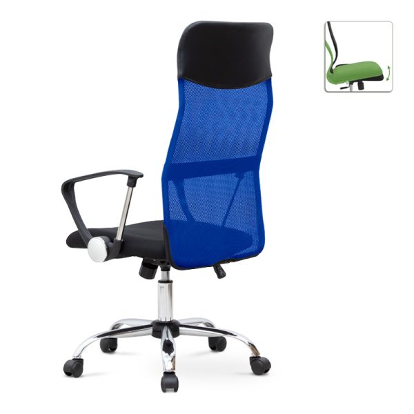 4 - Καρέκλα γραφείου Marco Megapap με ύφασμα Mesh χρώμα μπλε - μαύρο 62x59x110/120εκ.