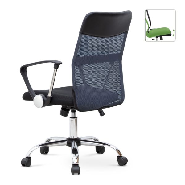 2 - Καρέκλα γραφείου Franco Megapap με ύφασμα Mesh χρώμα γκρι - μαύρο 59x57x95/105εκ.