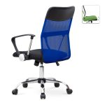 4 - Καρέκλα γραφείου Franco Megapap με ύφασμα Mesh χρώμα μπλε - μαύρο 59x57x95/105εκ.