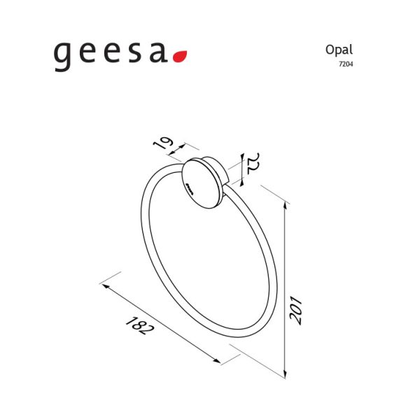 Geesa Opal 7204 Black Matt - Κρίκος μπάνιου YouBath.gr 300-7204-400 300-7204-400_-