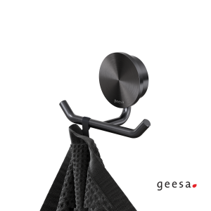 Geesa Opal 7215 Black Brushed - Αγκιστρο διπλο YouBath.gr