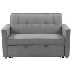 Καναπές-κρεβάτι Commit pakoworld 2θέσιος ύφασμα ανθρακί 142x93x90εκ