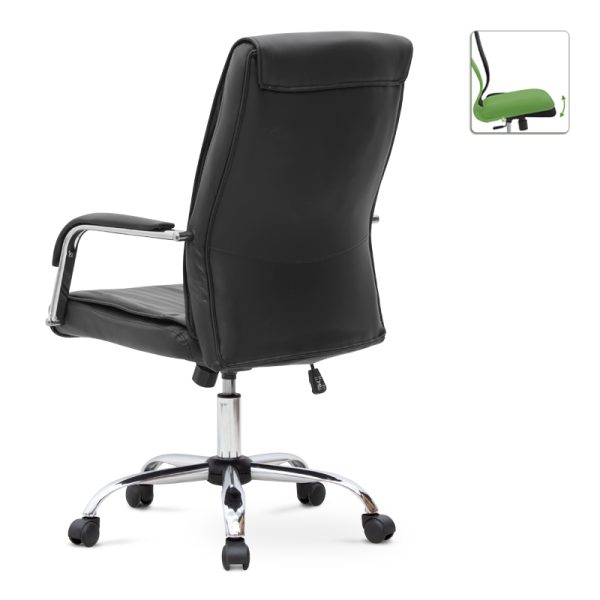 1 - Καρέκλα γραφείου διευθυντική Matteo Megapap από τεχνόδερμα χρώμα μαύρο 60x66x105/115εκ.