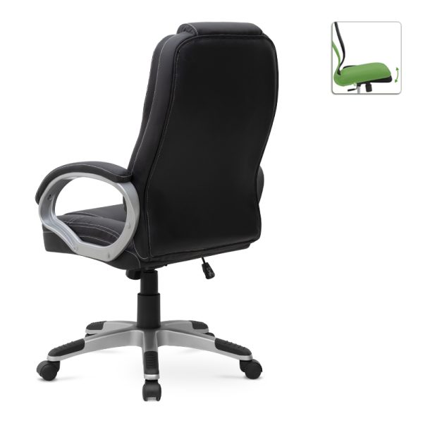 1 - Καρέκλα γραφείου διευθυντική Robie Megapap από τεχνόδερμα χρώμα μαύρο 64x62x108/118εκ.