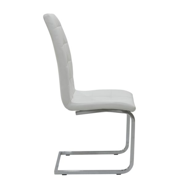 Καρέκλα Darrell pakoworld PU λευκό-βάση χρωμίου
