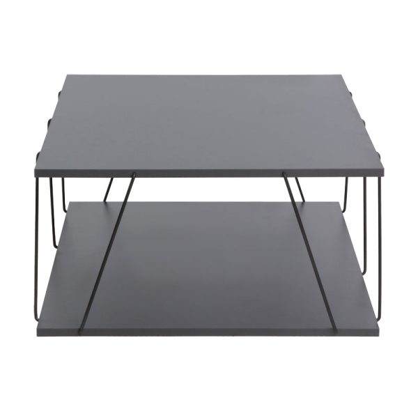 Τραπέζι σαλονιού Tars pakoworld ανθρακί-μαύρο 90x60x30
