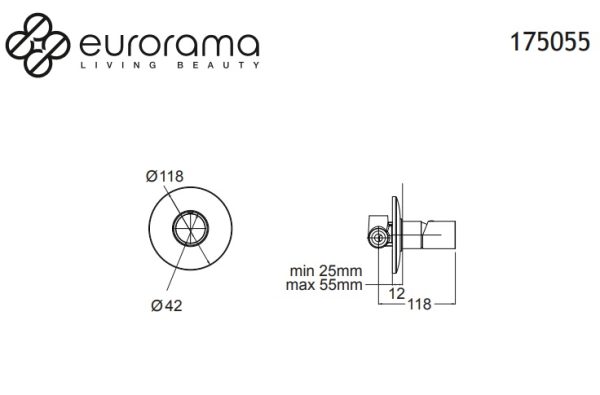 Eurorama Res Pro 34374 Chrome - Μικτης εντοιχισμου 2 εξοδων Youbath.gr