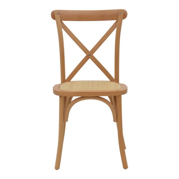 Καρέκλα Dylon pakoworld καρυδί ξύλο οξιάς-έδρα φυσικό rattan 48x52x89εκ