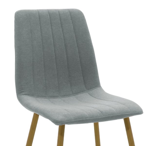 Καρέκλα Noor pakoworld μπλε ύφασμα-πόδι φυσικό μέταλλο 44x55x86εκ