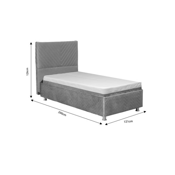Κρεβάτι Rizko pakoworld μονό με αποθηκευτικό χώρο φυσικό 120x200εκ