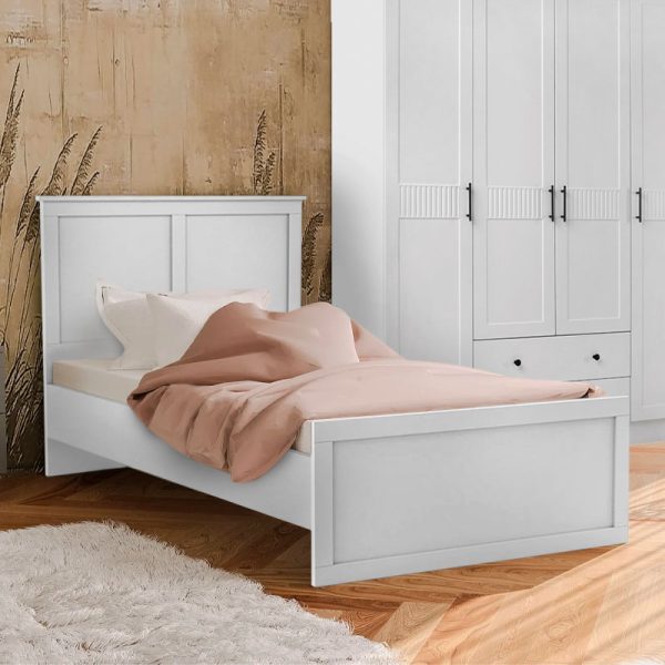 2 - Κρεβάτι Emily Megapap χρώμα λευκό 90x190εκ.