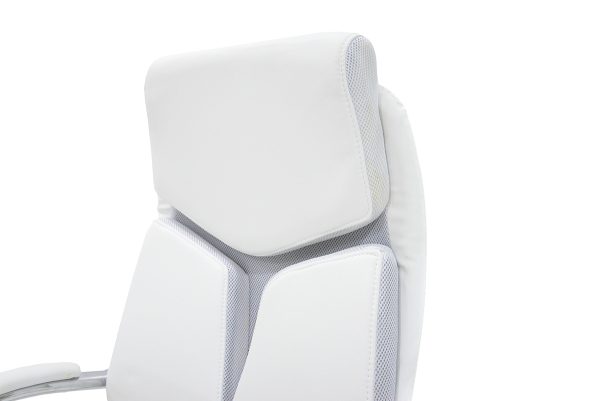 Καρέκλα γραφείου διευθυντή SHARK pakoworld τεχνόδερμα λευκό-γκρι