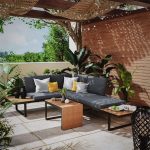 Σαλόνι κήπου Christie αλουμίνιο-polywood ύφασμα γκρι-φυσικό