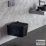 Κρεμαστη λεκανη Bianco Ceramica Enzo Rimless Black NZ11500SC-401