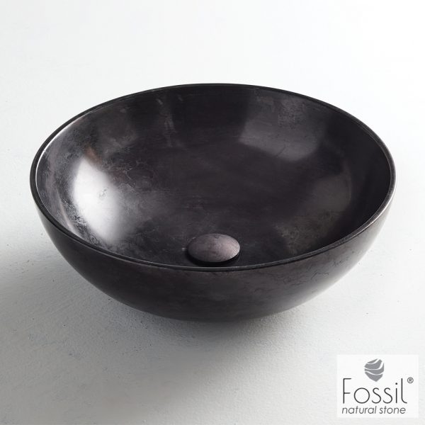 Επιτραπεζιος μαρμαρινος νιπτηρας Fossil Cireo Marble MR45 Black