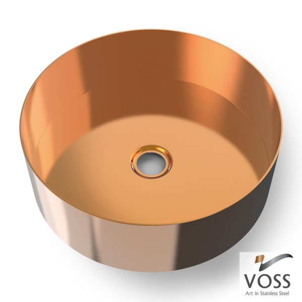 Επιτραπεζιος μεταλλικος νιπτηρας Voss Luna Rose Gold Brushed PVD